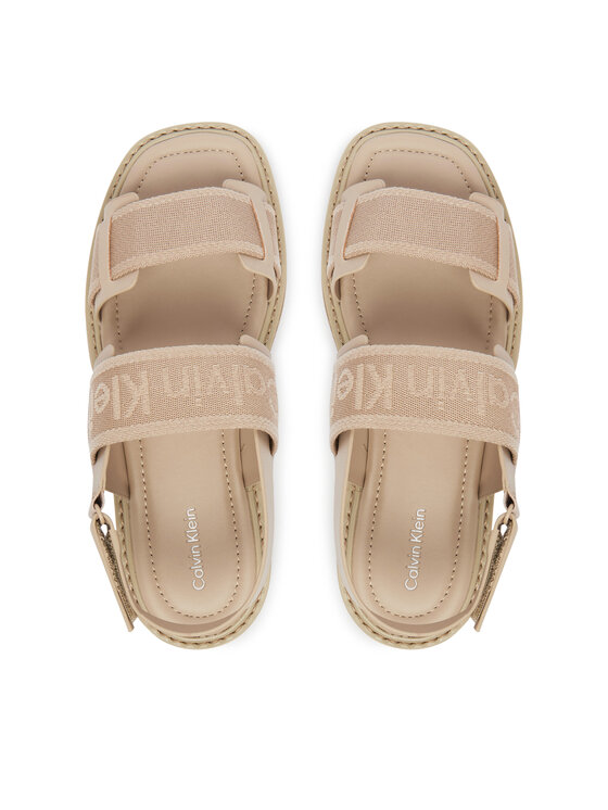 Calvin Klein Sandály Calvin Klein Sq Molded Sandal Webb HW0HW02872 Béžová