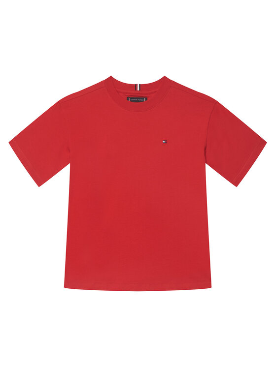 Tommy Hilfiger Tommy Hilfiger Camiseta Essential Flag KB0KB09646 Rojo Regular Fit