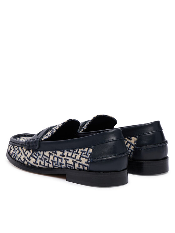 Tommy Hilfiger Chunky loafers Tommy Hilfiger Th Monogram Penny Bar Loafer FW0FW09537 Blu scuro
