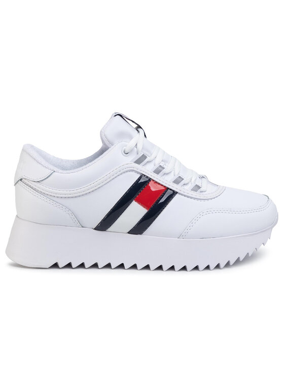 Tommy Jeans Snīkeri Tommy Jeans High Cleated Flag Sneaker EN0EN00784 Balts