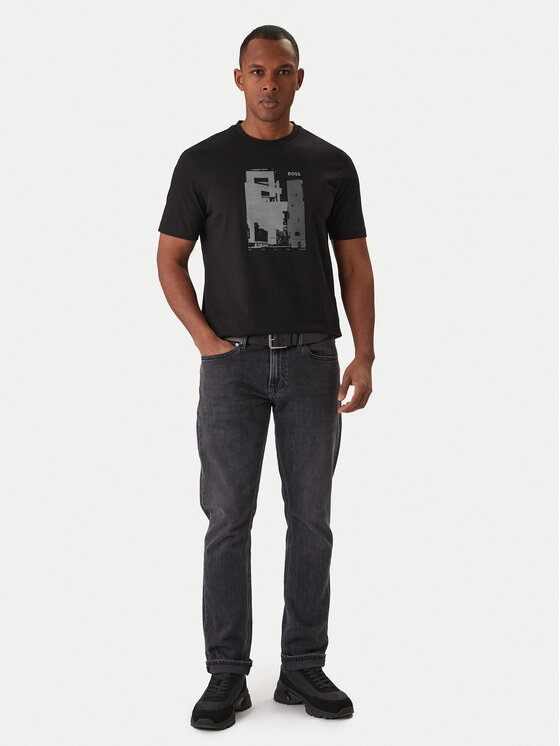 BOSS BOSS Camiseta Imprint 50556007 Negro Regular Fit