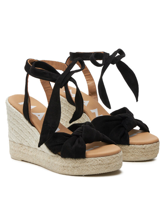 Manebi Еспадрильї Manebi Hamptons Wedge Espadrilles With Knot K 1.0 WS Чорний