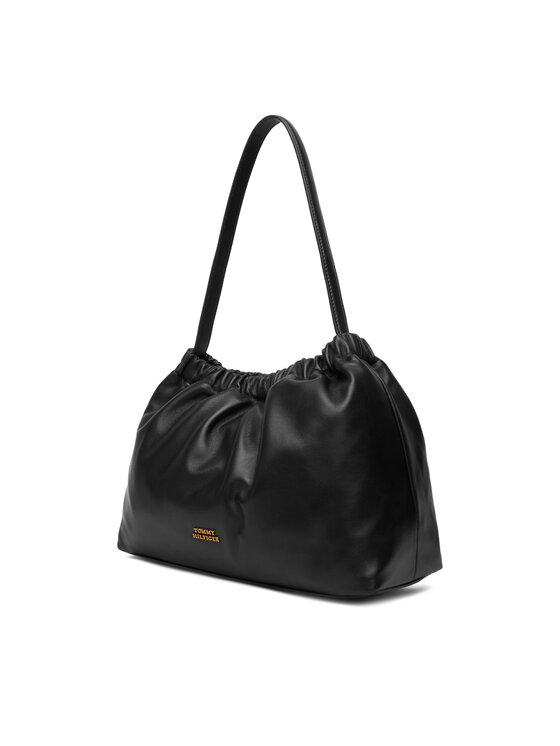 Tommy Hilfiger Geantă Tommy Hilfiger Soft Leather Shoulder Bag AW0AW18307 Negru