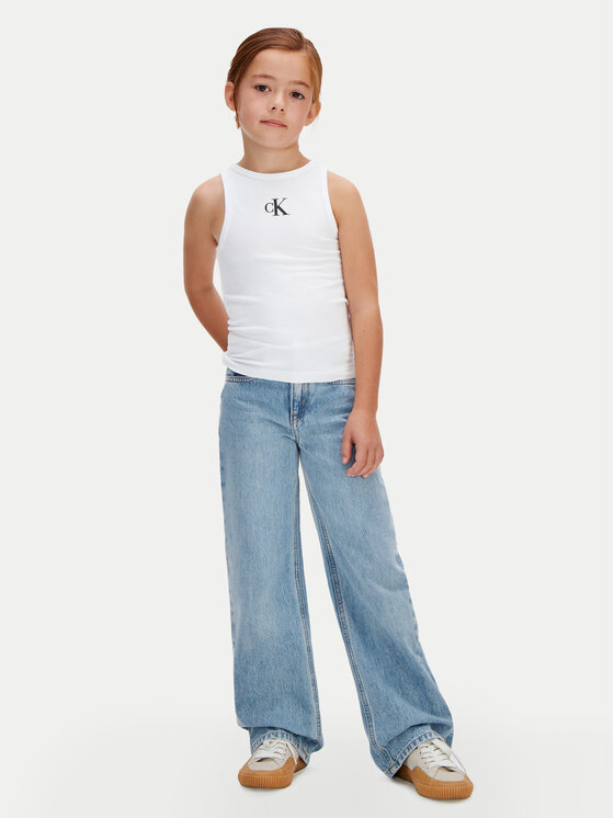 Calvin Klein Jeans Calvin Klein Jeans Top LVCKSJB10G Blanco Slim Fit