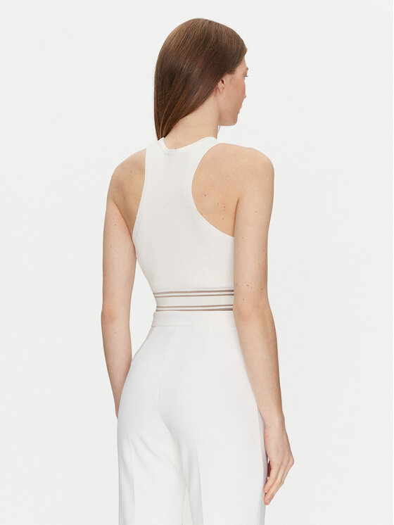 Elisabetta Franchi Elisabetta Franchi Marškinėliai TK-39S-51E2 Balta Slim Fit