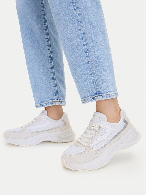 Tommy Hilfiger Sneakersy Tommy Hilfiger Th Sporty Chic Runner FW0FW09187 Biela