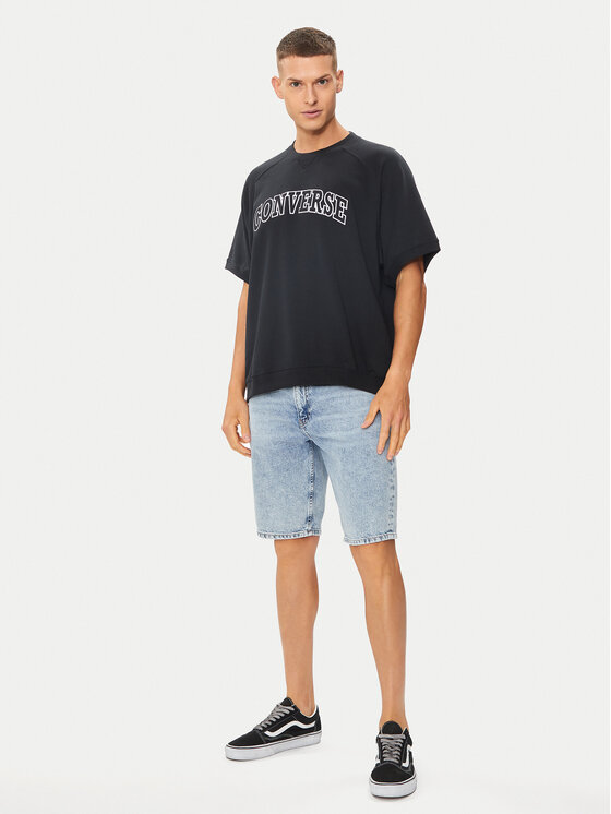 Converse Converse Majica M Retro Chuck Ss Crew 10026428-A01 Črna Regular Fit