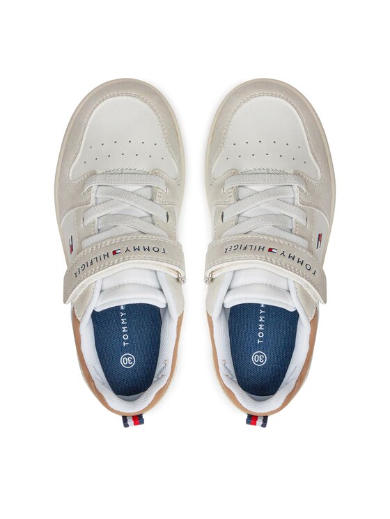 Tommy Hilfiger Laisvalaikio batai Tommy Hilfiger Low Cut Lace-Up/Velcro Sneaker T1X9-33341-1269 S Balta