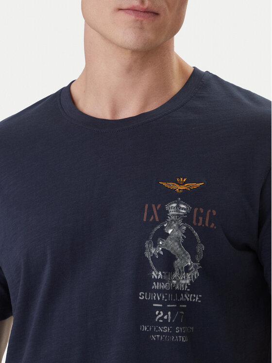 Aeronautica Militare Aeronautica Militare Camiseta 261TS2543UJ00686 Azul marino Regular Fit
