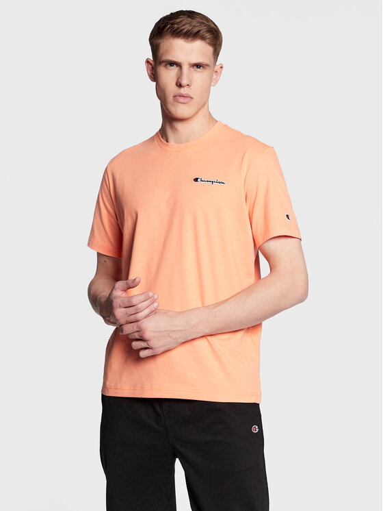 Champion Champion Marškinėliai Small Script Logo Embroidery 218006 Oranžinė Regular Fit