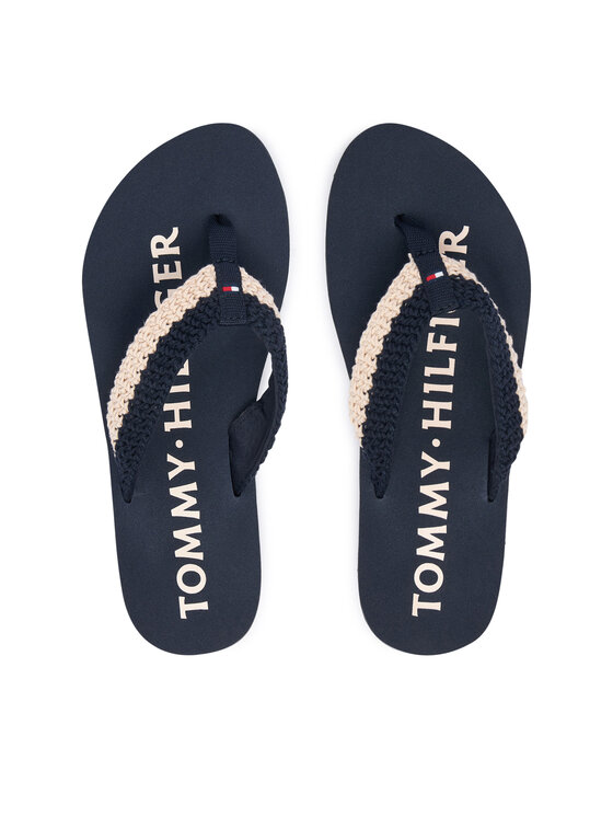 Tommy Hilfiger Japonki Tommy Hilfiger Crochet Summer FW0FW09417 Granatowy