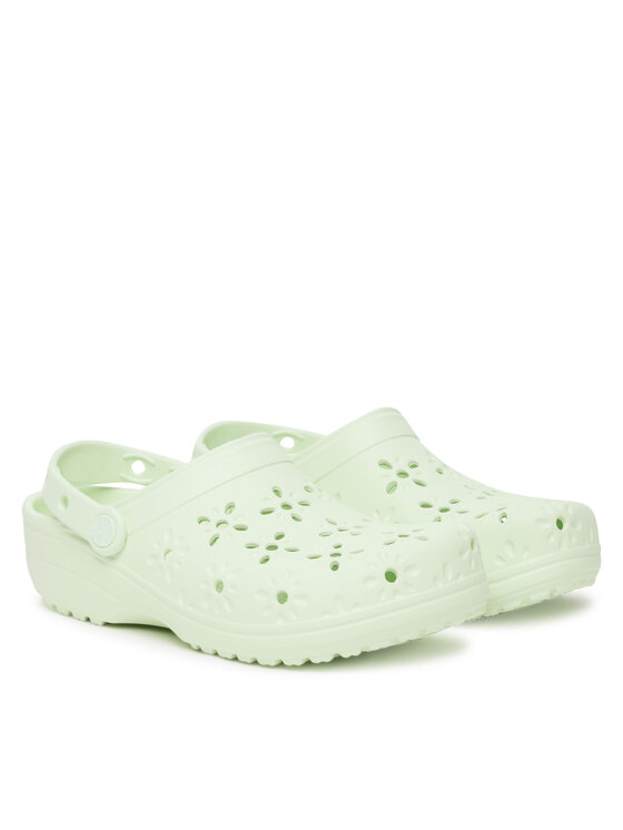 Crocs Шльопанці Crocs Classic Floral Cut-Out Clog 210927 Зелений