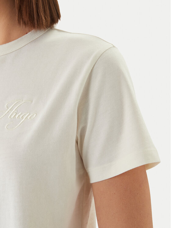 HUGO HUGO Camiseta Damacia_7 50561233 Écru Regular Fit