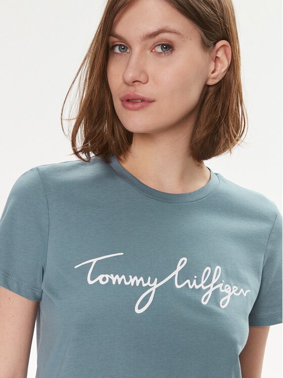 Tommy Hilfiger Tommy Hilfiger T-Shirt Signature WW0WW41674 Μπλε Regular Fit