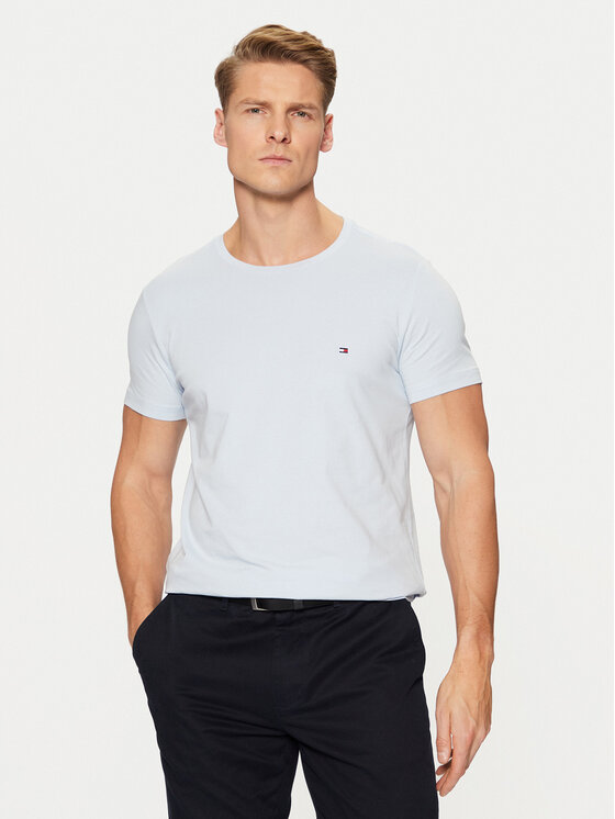 Tommy Hilfiger Tommy Hilfiger Marškinėliai MW0MW10800 Žydra Slim Fit