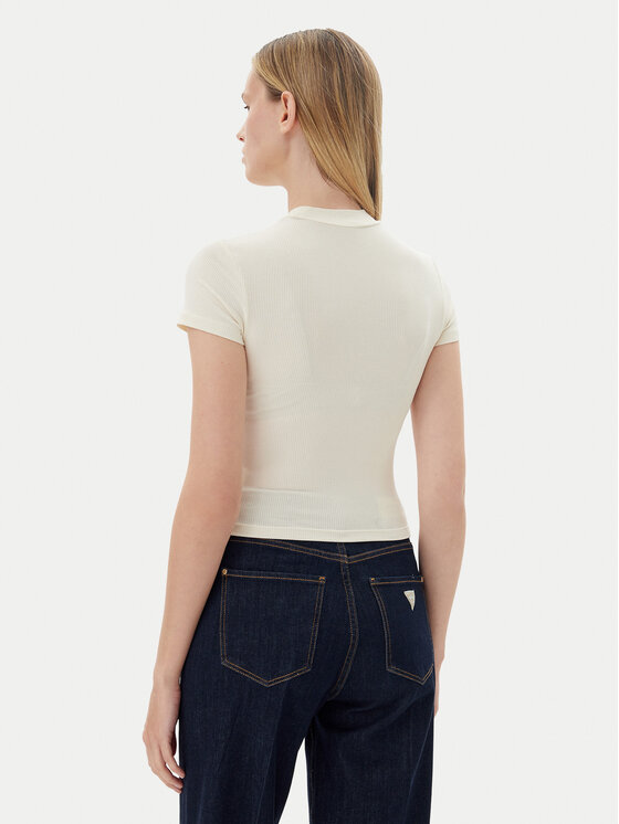 Guess Guess Póló O5GP04 KCDA2 Ekru Slim Fit