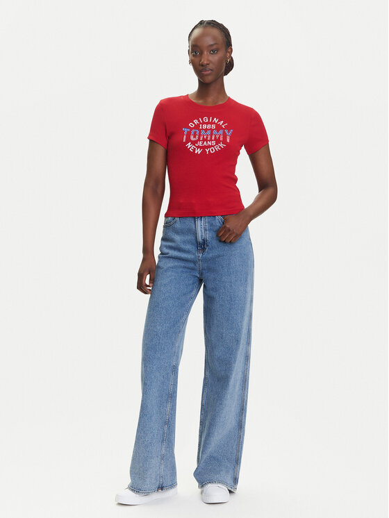 Tommy Jeans Tommy Jeans Camiseta DW0DW21421 Rojo Slim Fit