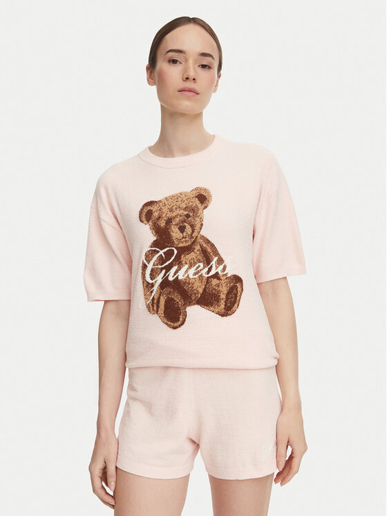Guess Guess Camiseta O6BR03 Z1145 Rosa claro Regular Fit