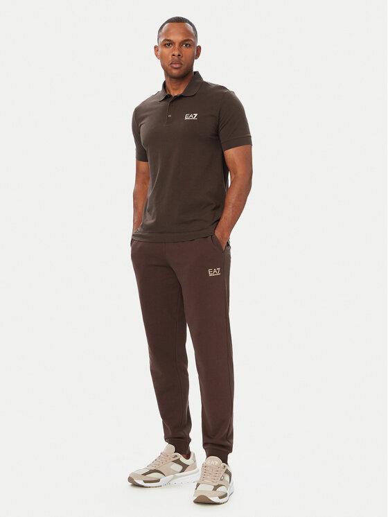 EA7 Emporio Armani EA7 Emporio Armani Polo 8NPF14 PJVQZ U6027 Marrón oscuro Regular Fit