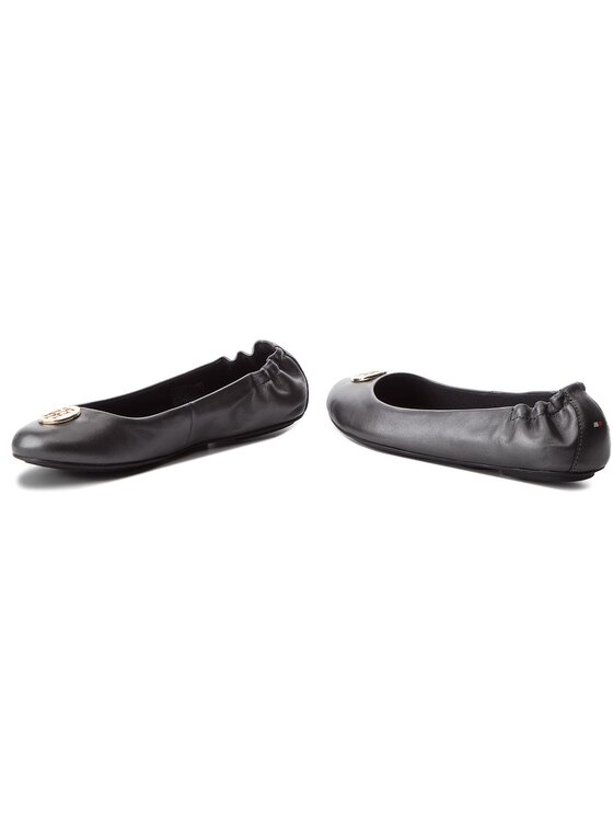 Tommy Hilfiger Балеринки Tommy Hilfiger Pearlized Leather Ballerina FW0FW03412 Сив