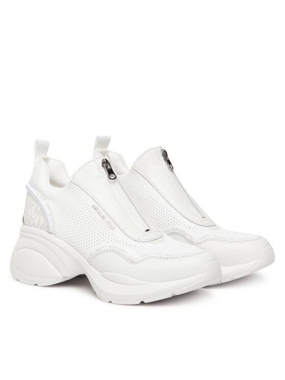 MICHAEL Michael Kors Laisvalaikio batai MICHAEL Michael Kors Zuma Mixed-Media Trainer 43F5ZUFP3L Balta