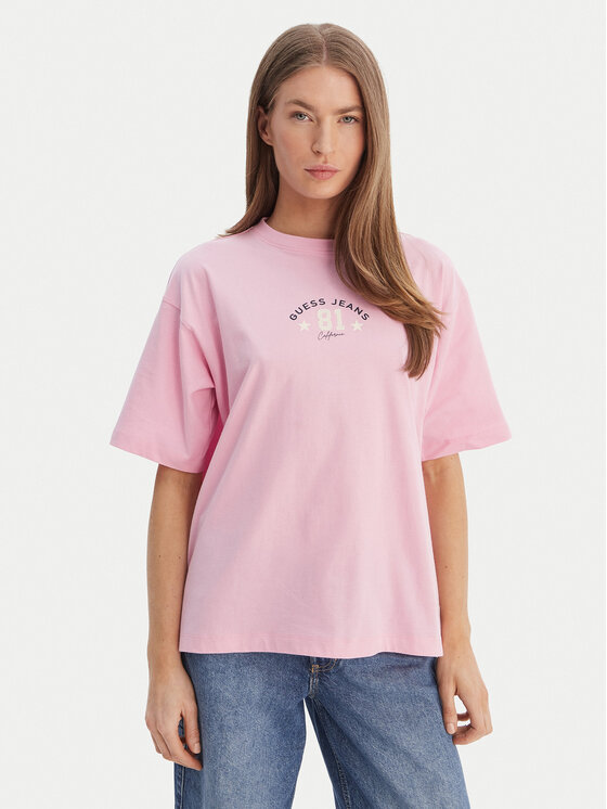 Guess Jeans Guess Jeans Camiseta W6RI20 K8HM0 Rosa Oversize