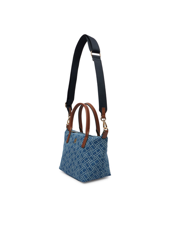Tommy Hilfiger Kabelka Tommy Hilfiger Popette Mini Tote Denim Flag AW0AW18612 Modrá