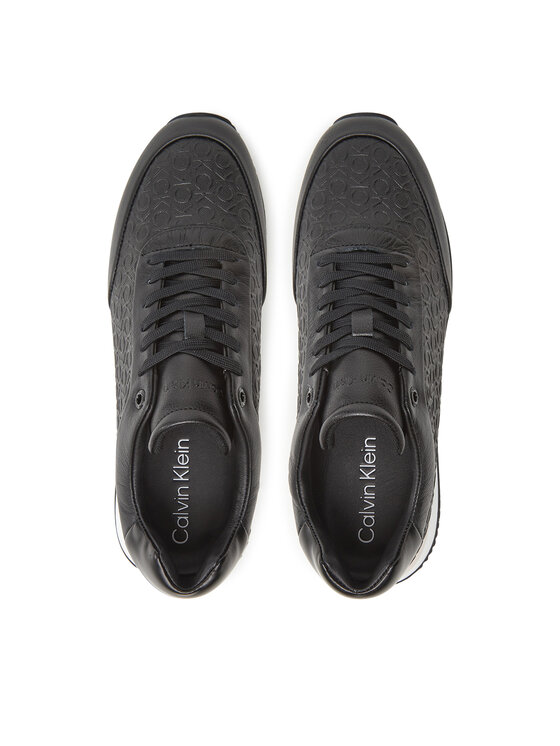 Calvin Klein Sneakersy Calvin Klein Runner Lace Up Mono Pu HW0HW02574 Czarny