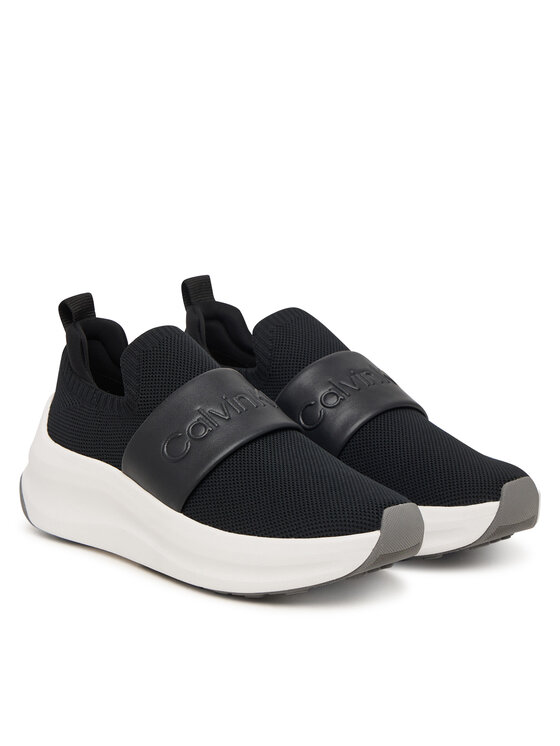 Calvin Klein Αθλητικά Calvin Klein Chunky Run Slipon Knit Logo Tape HW0HW03261 Μαύρο