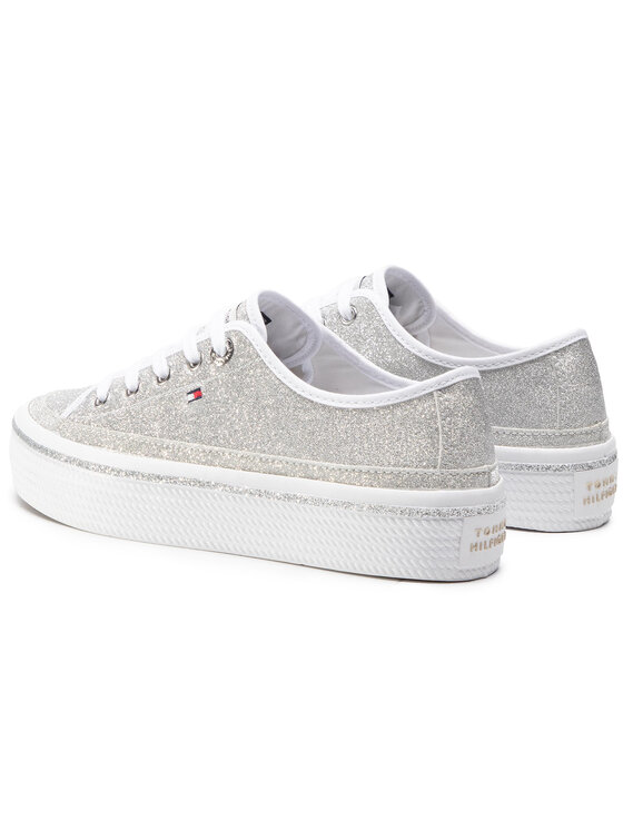 Tommy Hilfiger Sneakers Tommy Hilfiger Dressy Glitter Flatform Sneaker FW0FW050010IM Argento