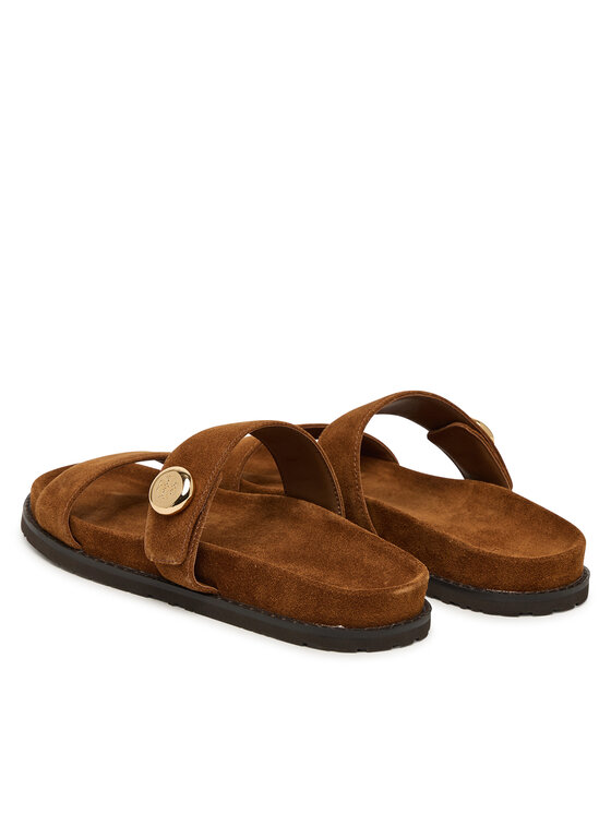Tory Burch Шльопанці Tory Burch Romy Sport 183266 Коричневий