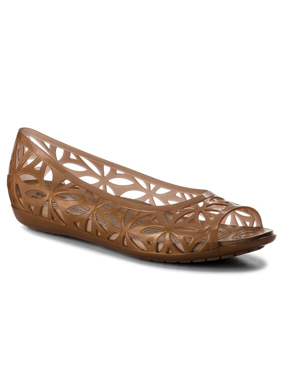 Crocs Półbuty Crocs Isabella Jelly II Flat W 204941 Brązowy