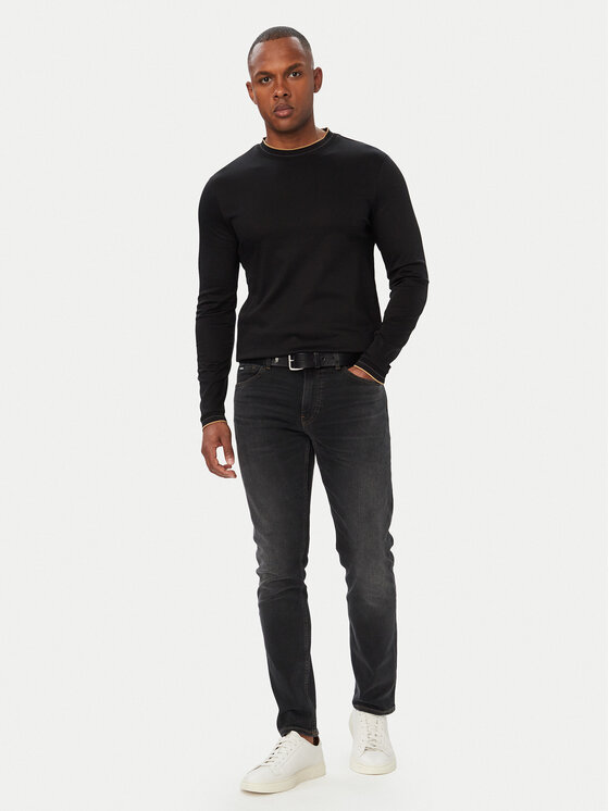 BOSS BOSS Majica z dolgimi rokavi H-Tenison 195 50565601 Črna Slim Fit