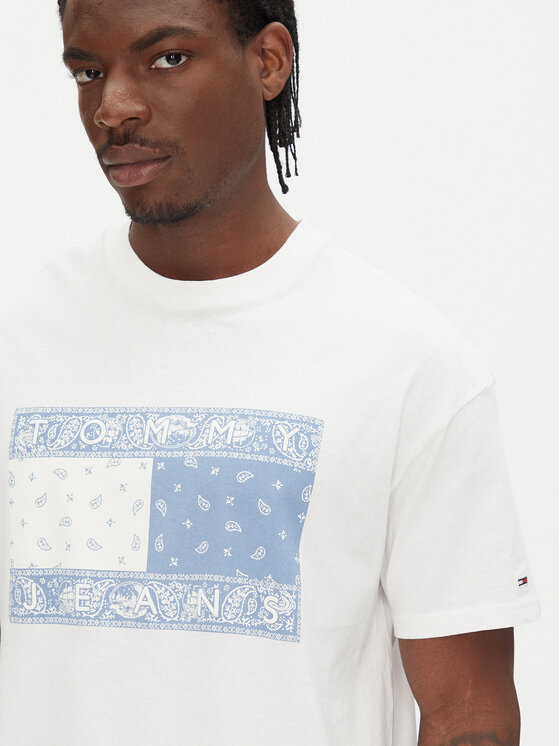 Tommy Jeans Tommy Jeans Marškinėliai Paisley Flag DM0DM20810 Écru Relaxed Fit