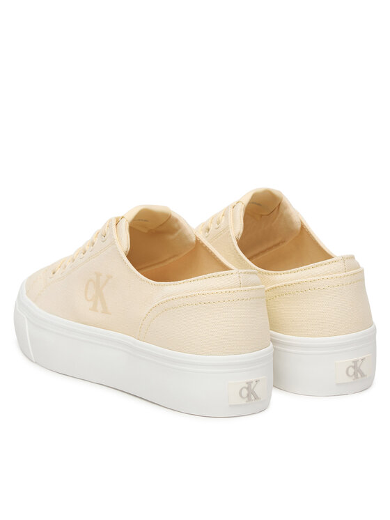 Calvin Klein Laisvalaikio batai Calvin Klein Vulc Flatform Low Canvas Mg YW0YW01763 Écru