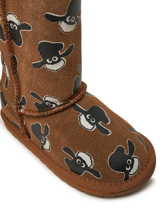 EMU Australia Śniegowce EMU Australia Shaun The Sheep Print K13107 Brązowy