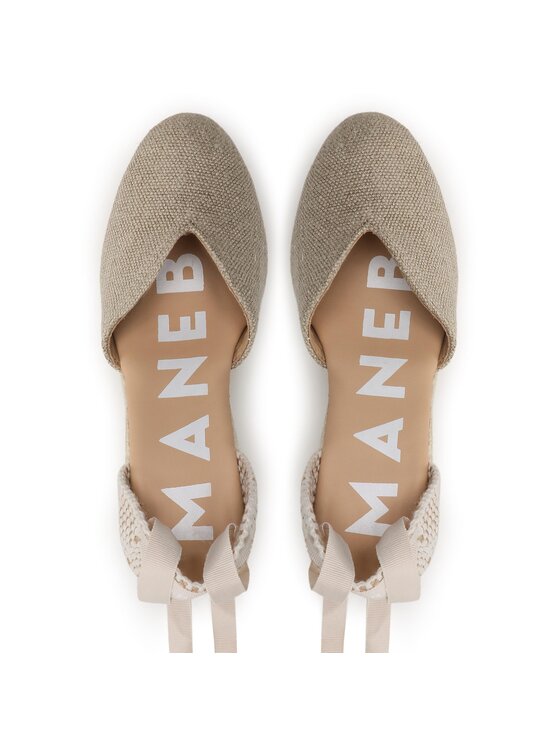 Manebi Еспадрильї Manebi Heart-Shaped Wedge Espadrilles O 7.1 WH Бежевий