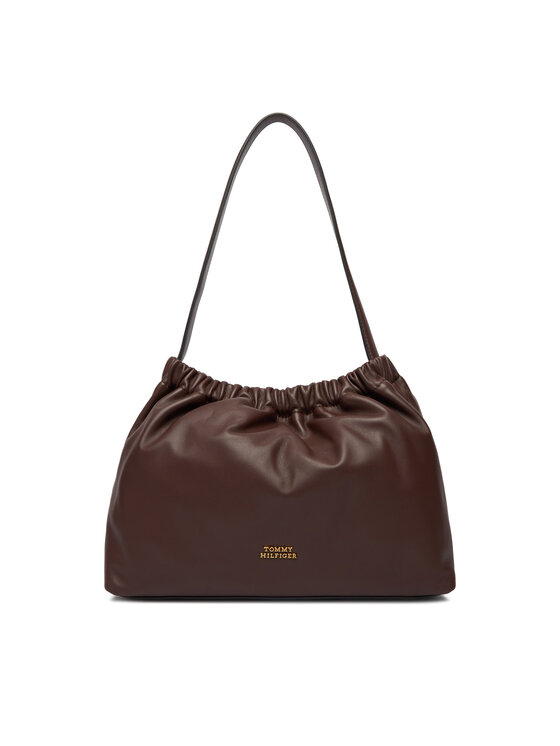 Tommy Hilfiger Bolso Tommy Hilfiger Soft Leather Shoulder Bag AW0AW18307 Guinda/burdeos
