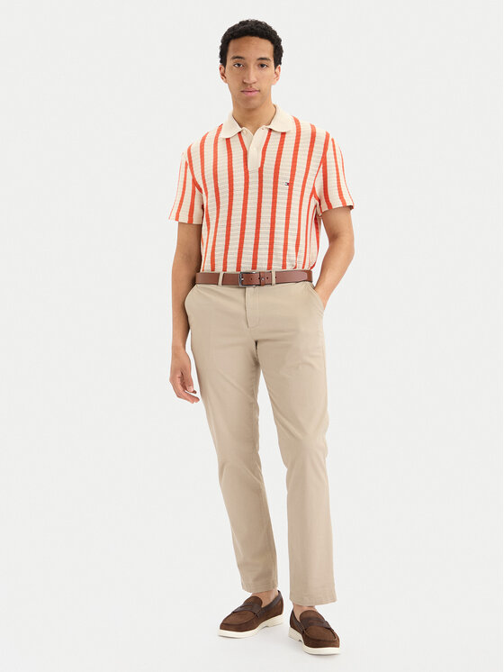 Tommy Hilfiger Tommy Hilfiger Polo MW0MW42770 Krem Regular Fit
