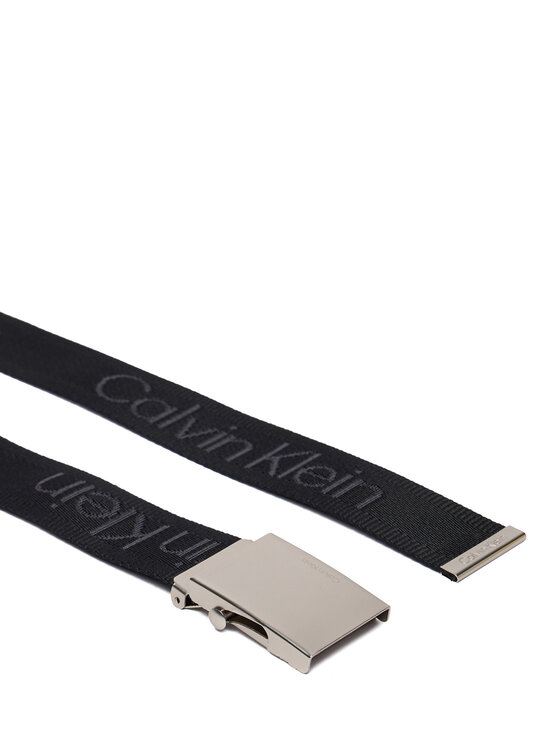 Calvin Klein Vīriešu josta Calvin Klein Logo Webbing Plaque 38Mm Fixed LV04D7075G Melns