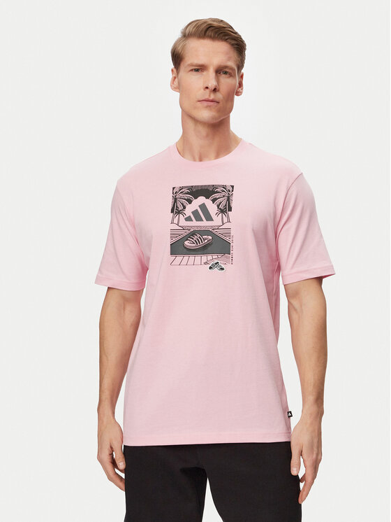 adidas adidas Camiseta Summer Slides Graphic KG5393 Rosa Regular Fit