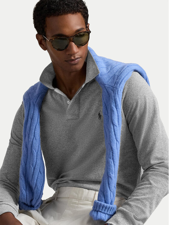 Polo Ralph Lauren Polo Ralph Lauren Polo marškinėliai 710680790003 Pilka Custom Slim Fit