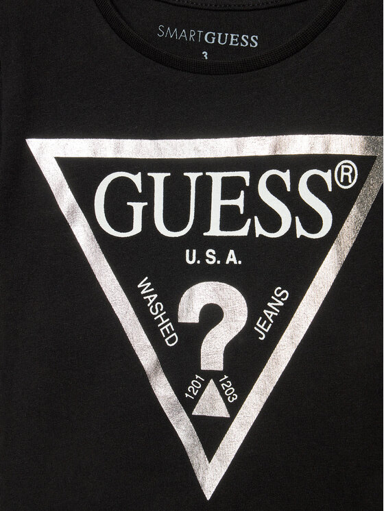Guess Guess Футболка K73I56 K8HM0 Чорний Regular Fit