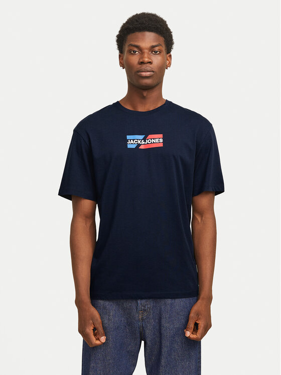 Jack & Jones Jack & Jones Marškinėliai Corp Graphic 12268415 Tamsiai mėlyna Regular Fit