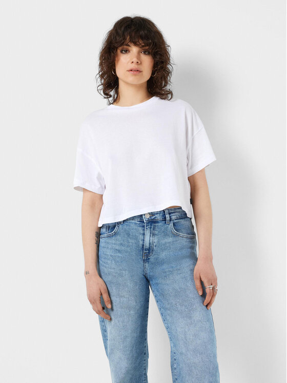 Noisy May Noisy May T-shirt Alena 27023863 Bijela Cropped Fit