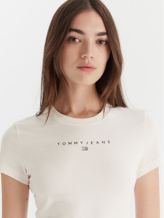 Tommy Jeans Tommy Jeans Camiseta Bling Linear DW0DW21550 Blanco Slim Fit