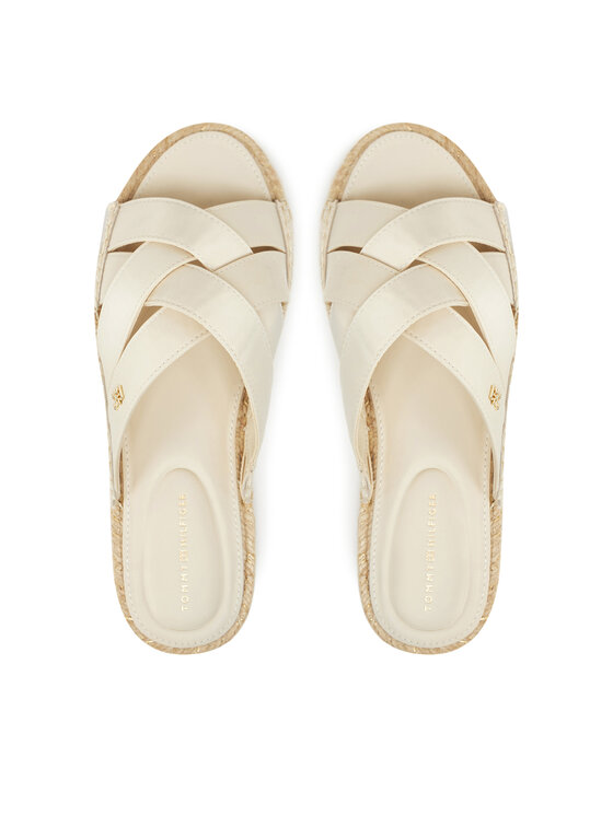 Tommy Hilfiger Espadrile Tommy Hilfiger Satin Espadrille Mule FW0FW08502 Bež