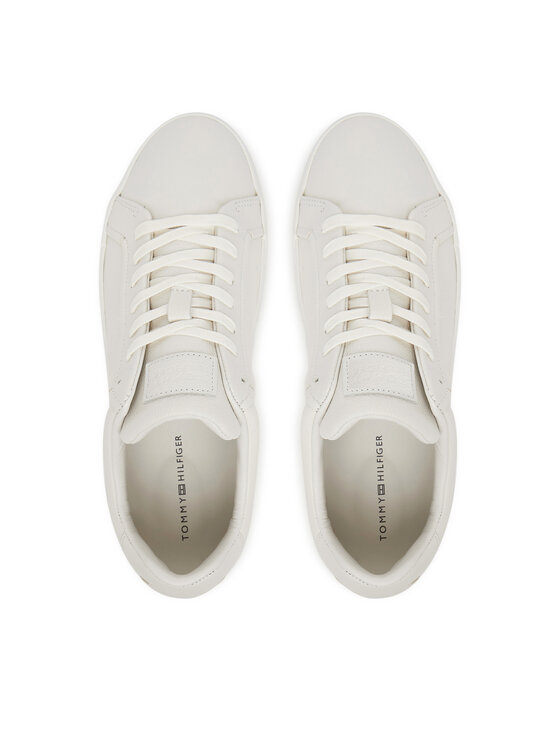 Tommy Hilfiger Superge Tommy Hilfiger Court Best Tumbled Lth FM0FM05324 Écru