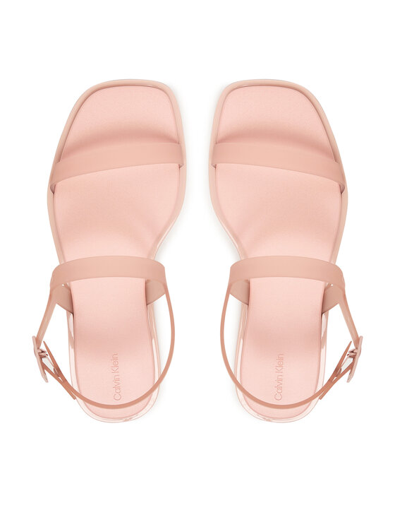 Calvin Klein Sandały Calvin Klein Jelly Sandal Sling Mat Tran Tpu HW0HW02969 Beżowy