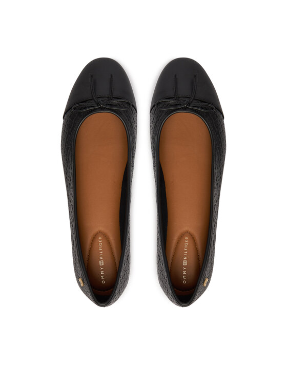 Tommy Hilfiger Μπαλαρίνες Tommy Hilfiger Th Monogram Ballerina FW0FW09468 Μαύρο